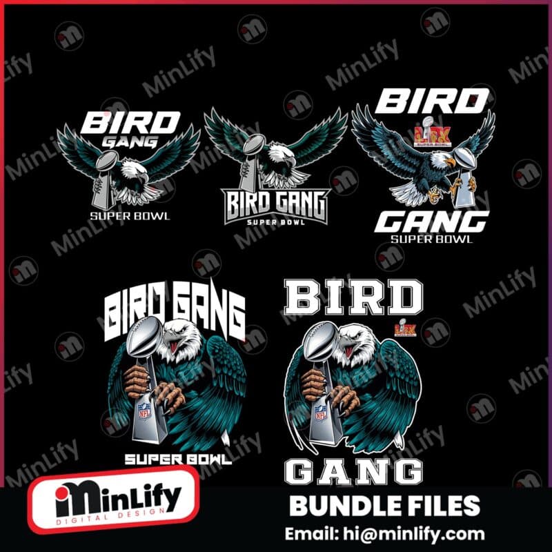 Philadelphia Eagles Bird Gang Super Bowl LIX PNG Bundle