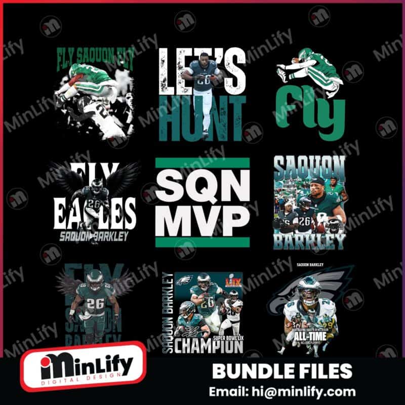Philadelphia Eagles Saquon Barkley Super Bowl LIX Png Bundle