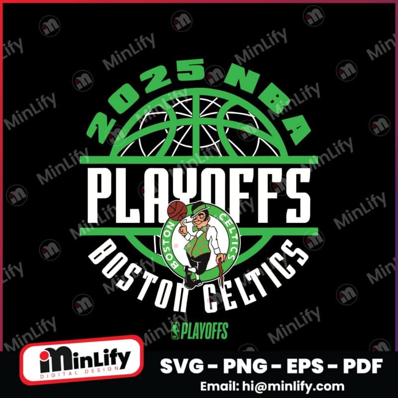 Boston 2025 Playoffs NBA Game Time Basketball Svg