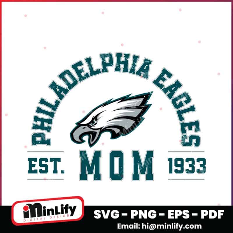 Vintage Philadelphia Eagles Football Mom Arched Est 1933 SVG