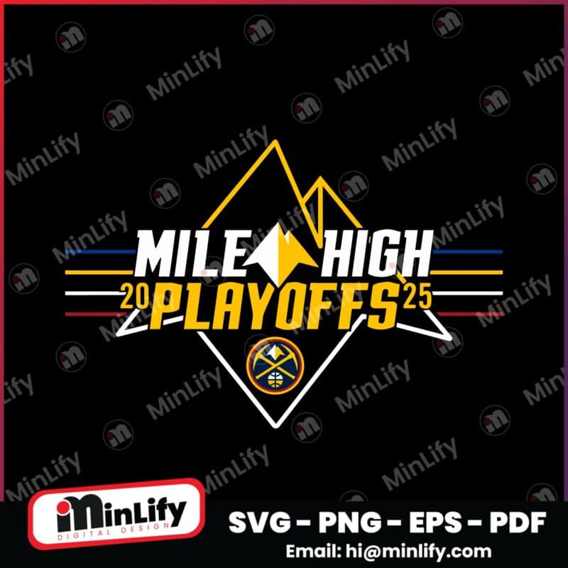 2025 Nuggets Playoffs Neon Mile High SVG