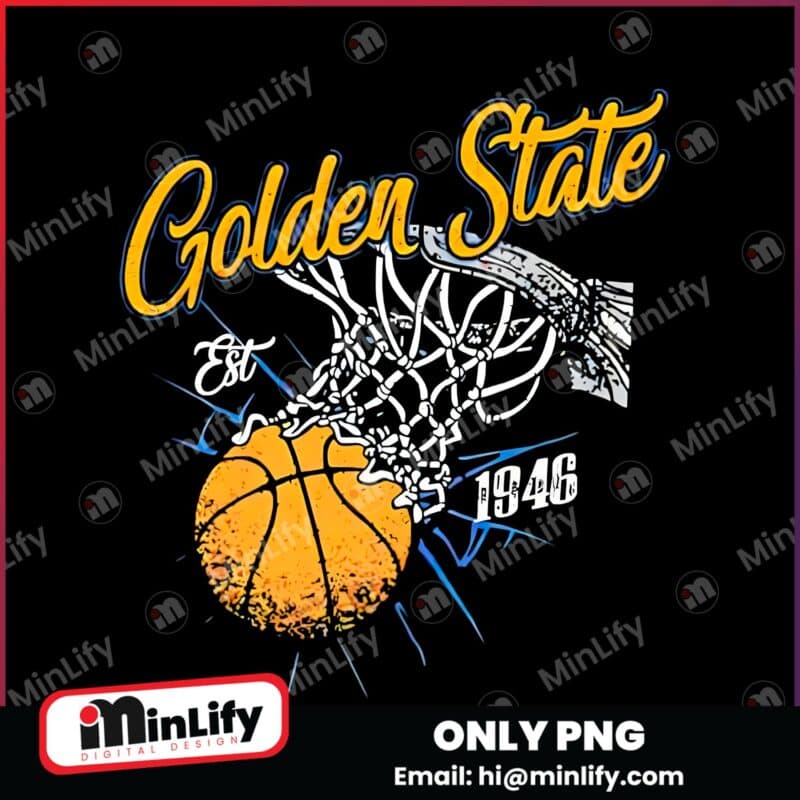 Golden State Basketball Vintage Est 1946 Retro PNG
