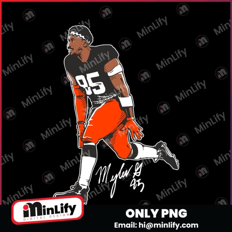 Myles Garrett Superstar Pose Signature Football Player SVG