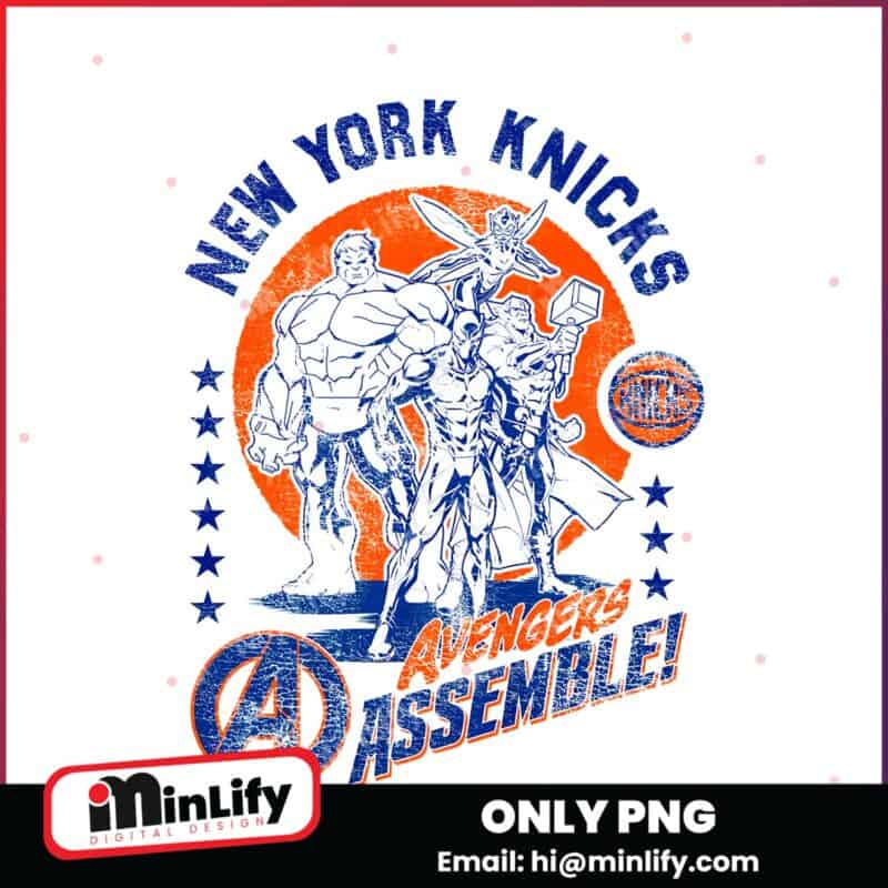 New York Knicks Youth Nba X Marvel Avengers Squad PNG