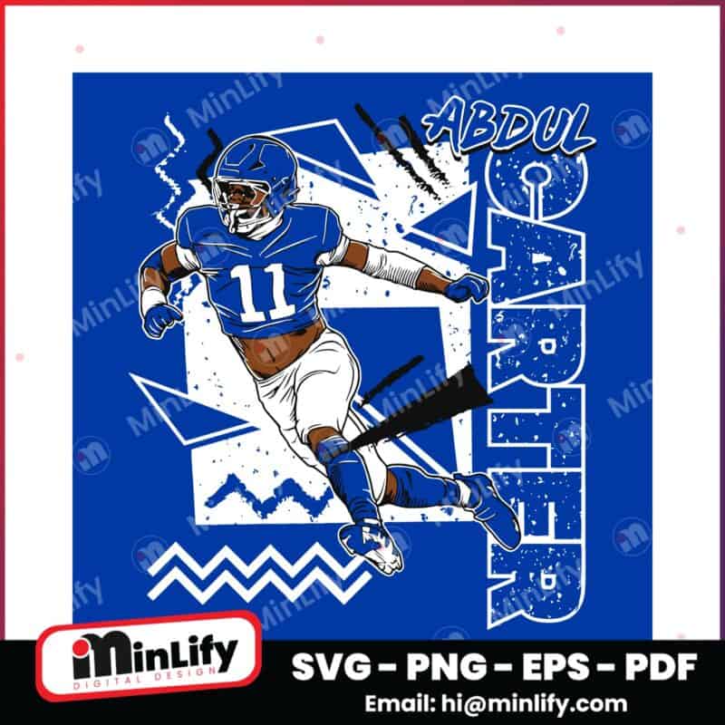 Retro 90S Abdul Carter New York Giants SVG Printable