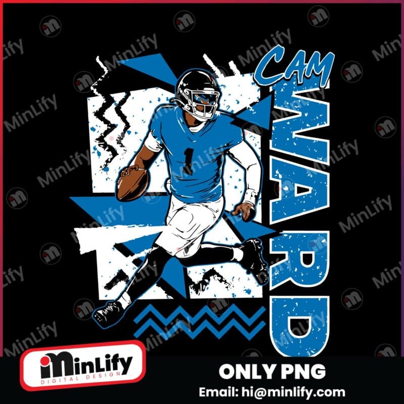 Retro 90S Cam Ward NFL Draft Football SVG