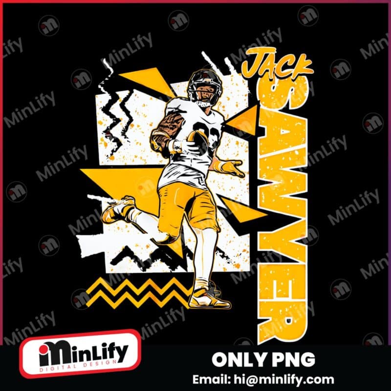 Retro 90S Jack Sawyer Pittsburgh Steelers Football PNG