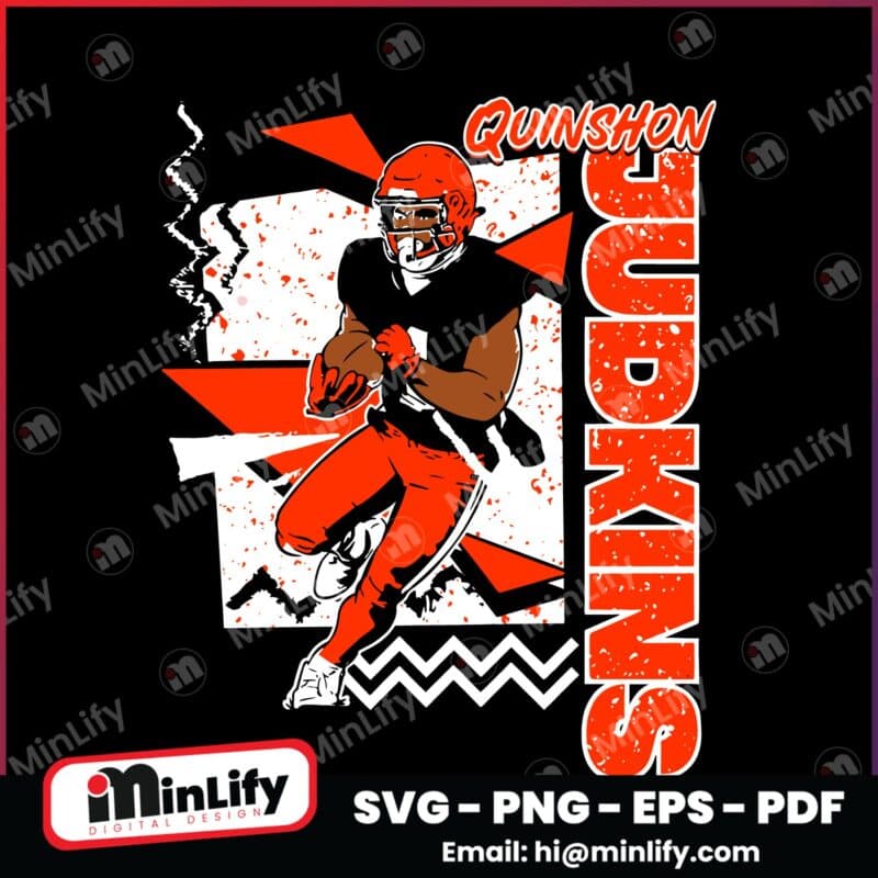 Retro 90S Quinshon Judkins Cleveland Browns Football SVG