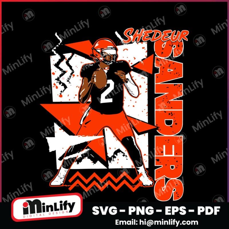 Retro 90S Shedeur Sanders Cleveland Browns SVG