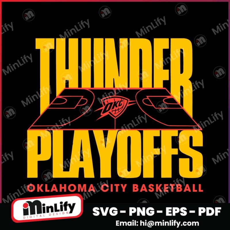 Thunder Playoffs Oklahoma City Basketball 2025 SVG