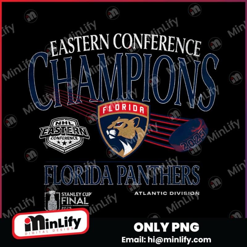 Florida Panthers 2025 Eastern Conference Champions Old School PNG