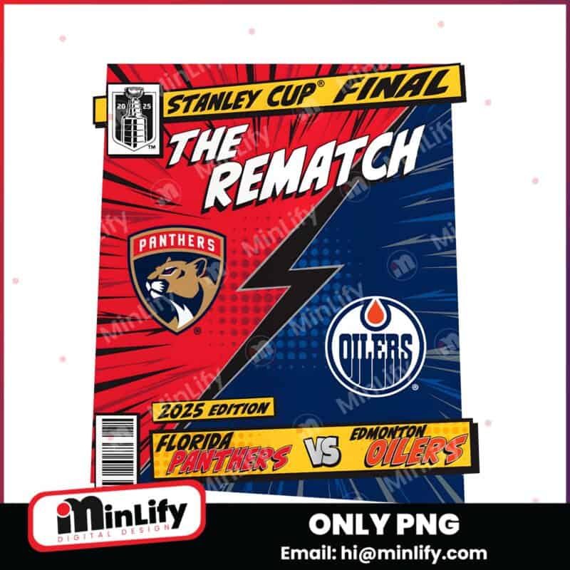 Florida Panthers Vs Edmonton Oilers Comic 2025 Stanley Cup Final PNG