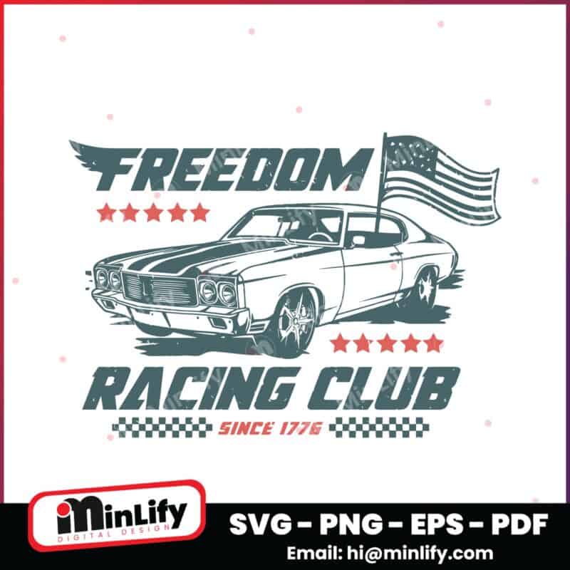 Freedom Racing Club 4Th Of July Muscle Car Patriotic SVG