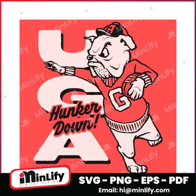 Georgia Bulldogs Football Hunker Down Vintage SVG