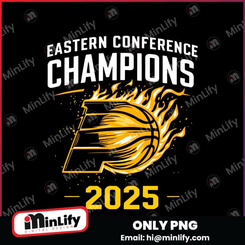 Indiana Pacers 2025 Eastern Conference Champions Basketball Clipart PNG