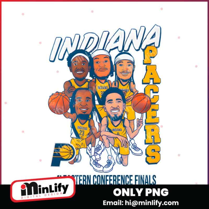 Indiana Pacers Cartoon Starting Five 2025 Eastern Conference Finals PNG