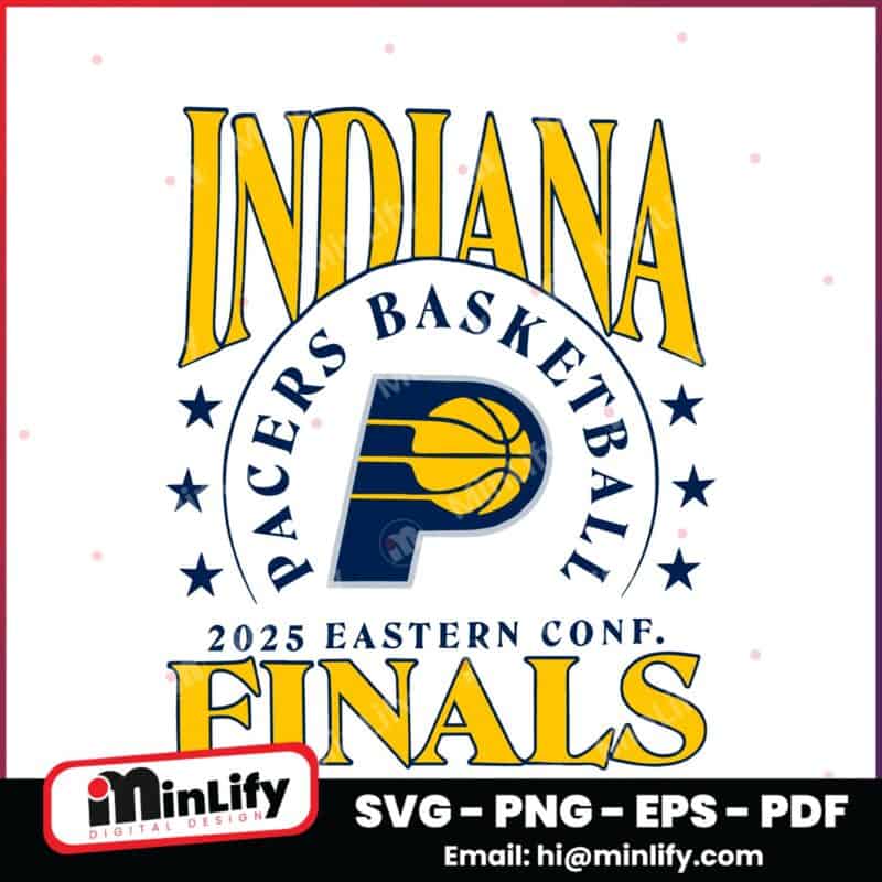 Indiana Pacers Retro 2025 Eastern Conference Finals Matchup SVG