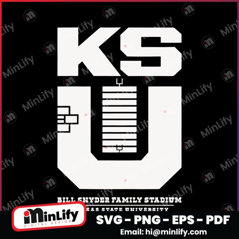 Kansas State Football Stadium Ksu Monogram Vintage SVG