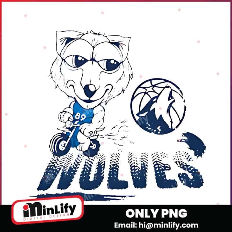 Minnesota Timberwolves Mascot Riding Motorbike PNG
