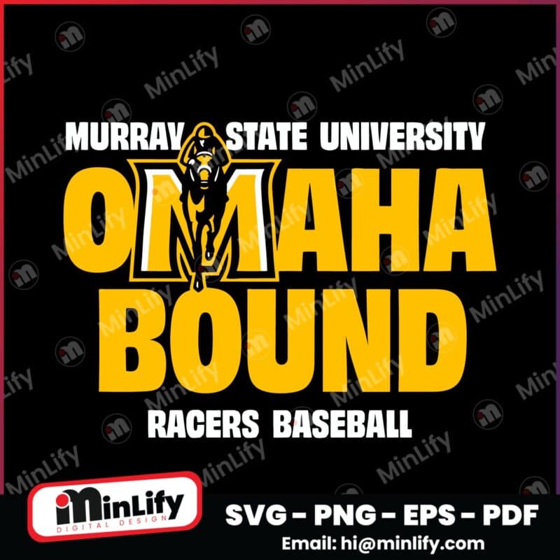 Murray State Omaha Bound Baseball Mascot Bold Text SVG