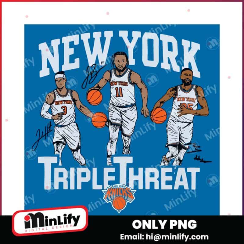 New York Knicks Triple Threat Hart Brunson Bridges Basketball PNG