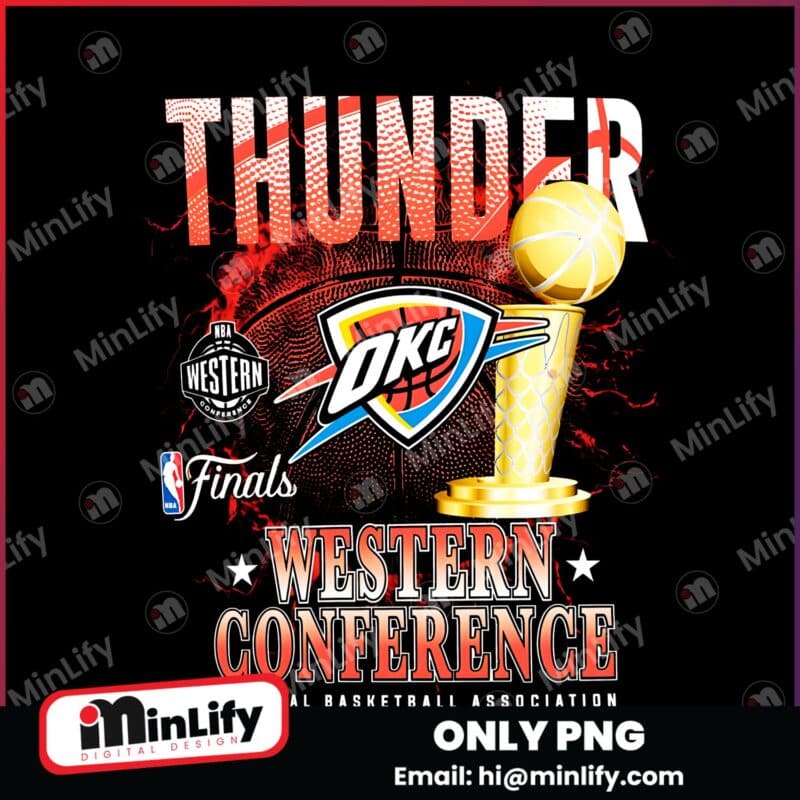 Okc Thunder New Era 2025 Western Conference Champions Finals Trophy PNG