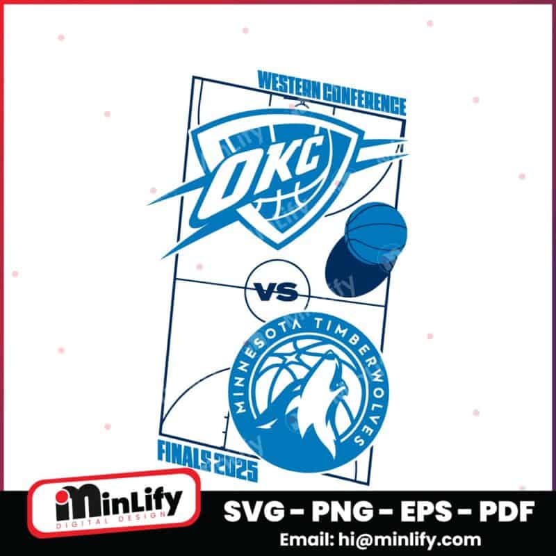 Okc Thunder Vs Minnesota Timberwolves 2025 Western Conference SVG