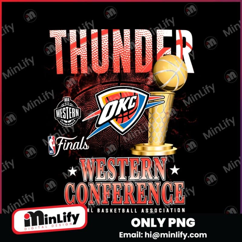 Oklahoma City Thunder 2025 Western Conference Champions Nba Finals Trophy PNG