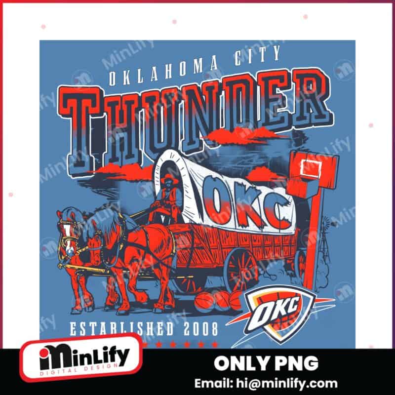 Oklahoma City Thunder Covered Wagon Western Style Basketball PNG