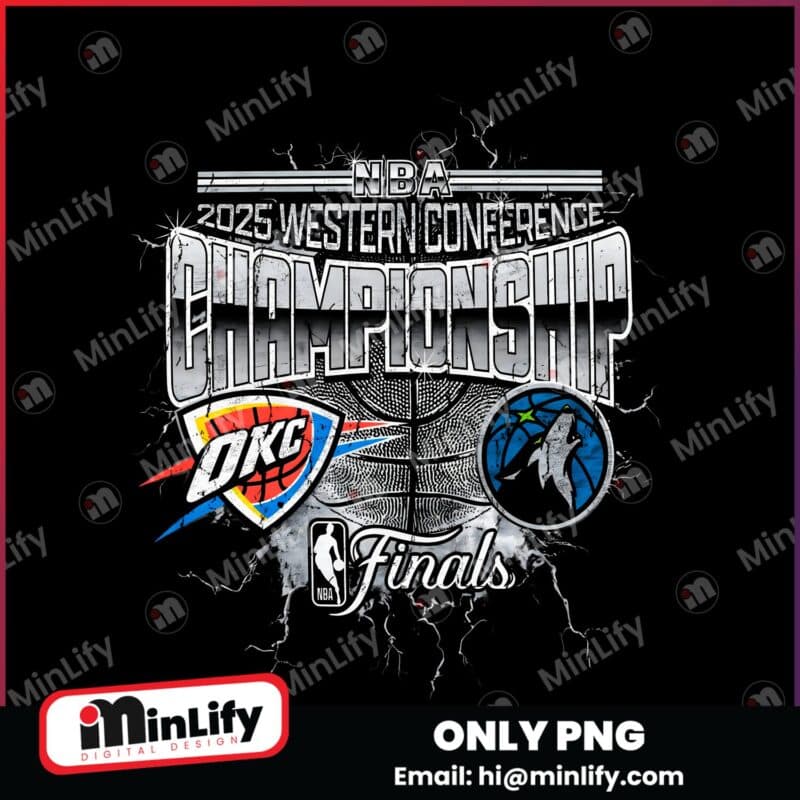 Oklahoma City Thunder Vs Minnesota Timberwolves 2025 Western Conference Finals Championship PNG
