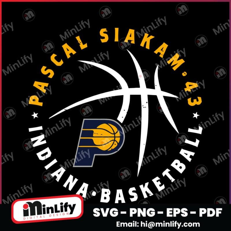 Pascal Siakam Indiana Pacers Basketball Player Ball SVG