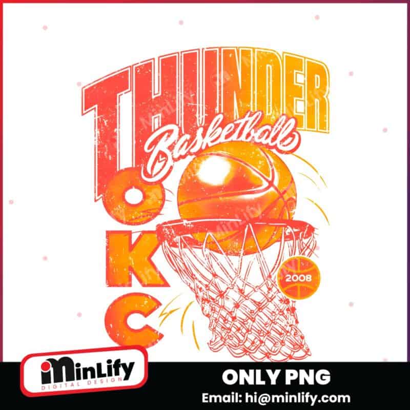 Throwback Okc Thunder Basketball 2008 Retro Hoop PNG