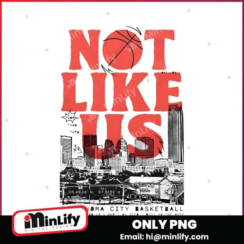 Vintage Not Like Us Ivory Okc Basketball PNG