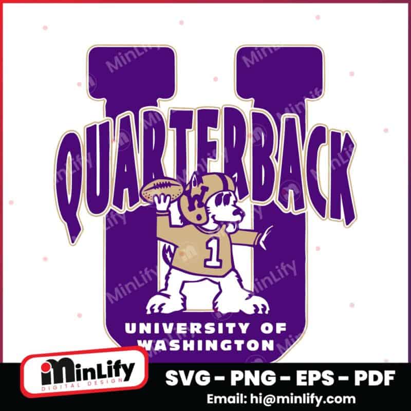 Washington Huskies Quarterback U Mascot Football SVG